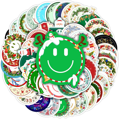 50PCS Smiling Stickers, Cute Water Bottle Stickers for Kids, for Teaching Rewards, Notebooks, Stationery, Luggage, Cartoon PVC Happy Stickers