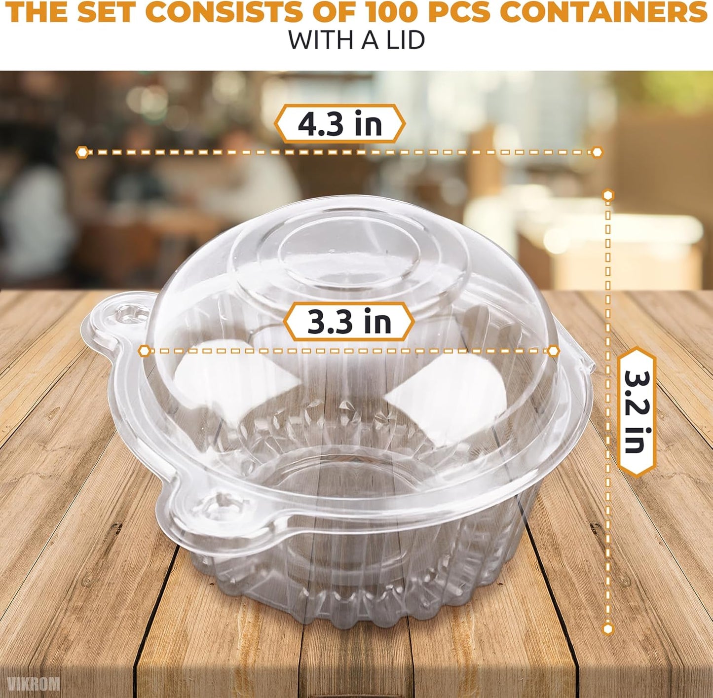 50Pcs Individual Clear Plastic Cupcake Containers - Cupcake Holders with Transparent Lids, Clear Dessert Boxes for Cupcakes, Single Cupcake Box for Holiday Treats, Weddings, Baby Showers and Parties