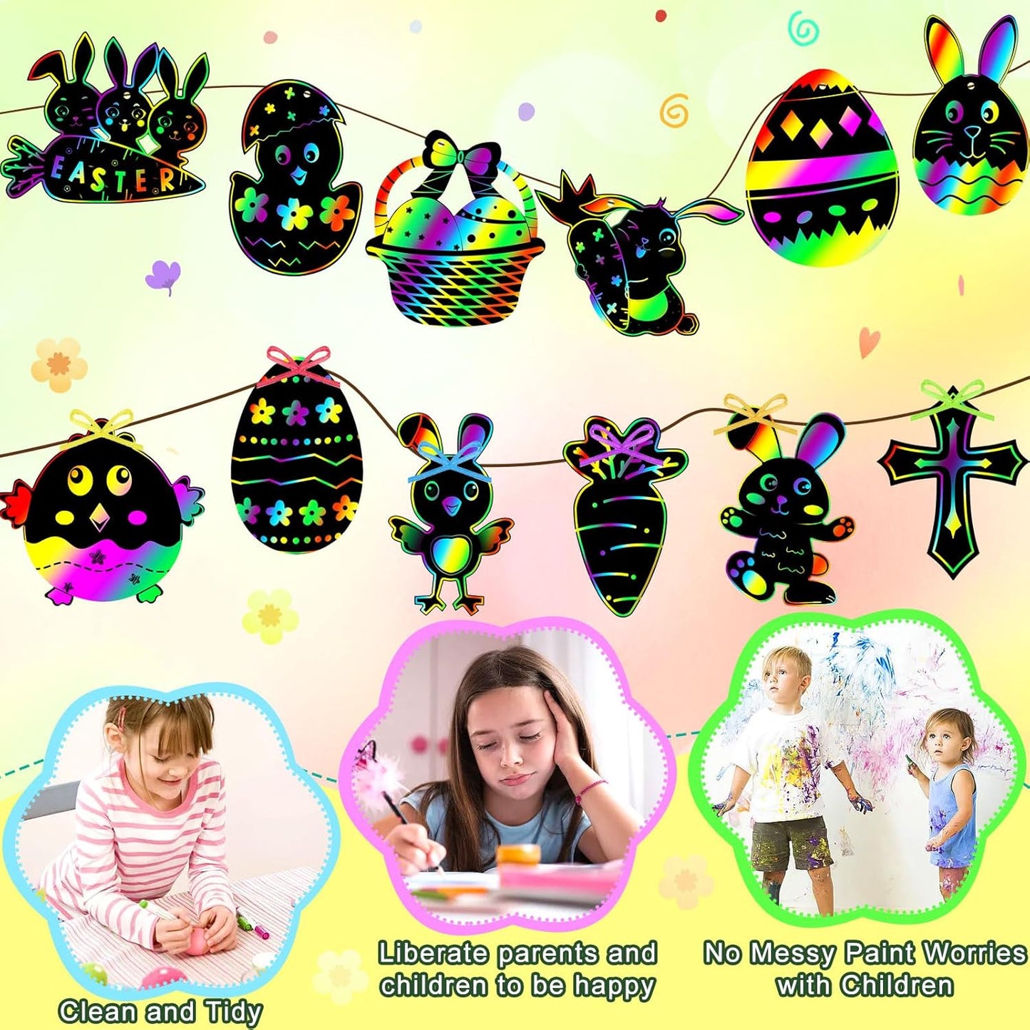 JULMELON 36 PCS Ocean Crafts, Rainbow Scratch Art Under The Sea Party Favors DIY Magic Color Summer Ocean Animals Scratch Cards for Summer Party Favors School Activities
