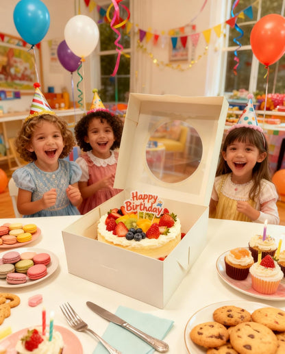 15 Pcs Cake Boxes,12x12x8 Inches White Bakery Boxes with Window,Tall Dessert Boxes,Cookie Boxes for Multi-Layer Cakes,Cake Containers for Birthday,Party,Valentine’s Day by GBF