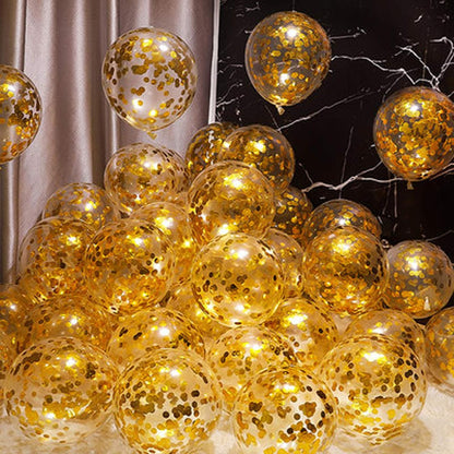 KIRIKOU Pack of 24 Pieces Confetti Balloons 12 Inch Latex Party Balloons for Party Decorations, Wedding, Engagement, Bridal, Birthday and Shower (Black)