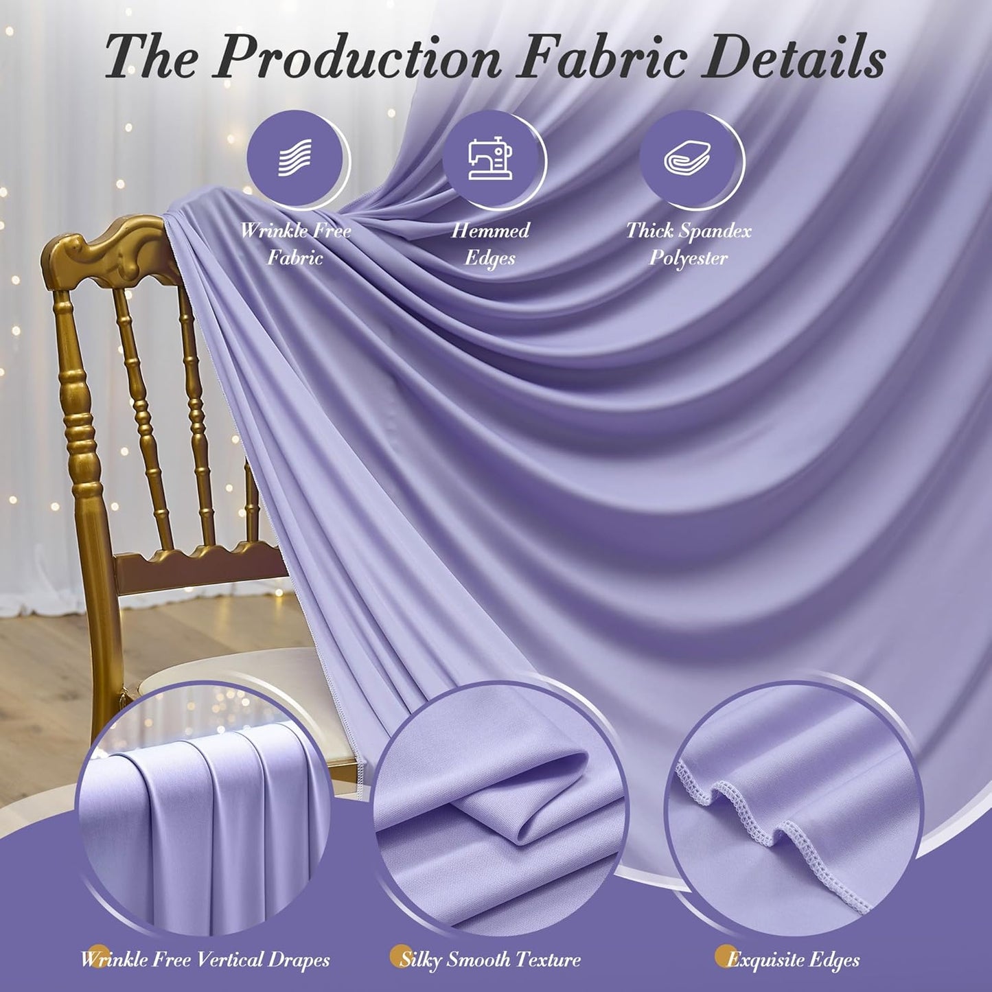 10 ft x 10 ft Wrinkle Free White Backdrop Curtains for Wedding Parties, Polyester Photography Backdrop Drapes for Birthday Parties Stage Backdrop Stand, 2 Panels 5x10FT Background Curtains