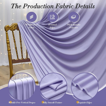 10 ft x 10 ft Wrinkle Free White Backdrop Curtains for Wedding Parties, Polyester Photography Backdrop Drapes for Birthday Parties Stage Backdrop Stand, 2 Panels 5x10FT Background Curtains