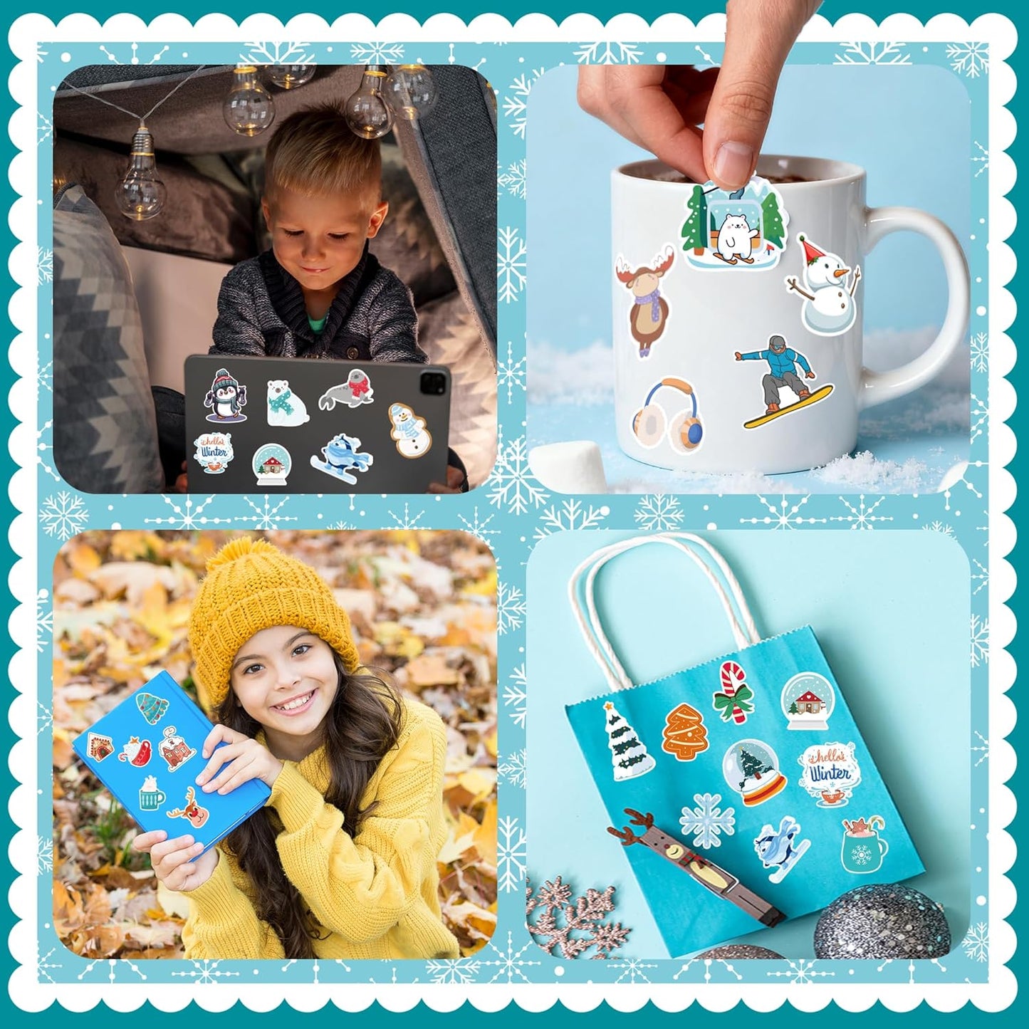 OHOME 100 PCS Water Bottle Stickers for Kids,Cute Animal Aesthetic Sticker Pack - Waterproof Vinyl Kawaii Stickers for Girls Boy Classroom Prizes,Party Favors for Scrapbook, Laptops, Journal,Birthday