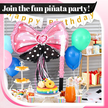 Rock and Roll Skeleton Piñata with Headphones Design Blindfold Hitting Stick Confetti for Music Themed Birthday Party (15.56 x 13.19 x 2.76 inch)