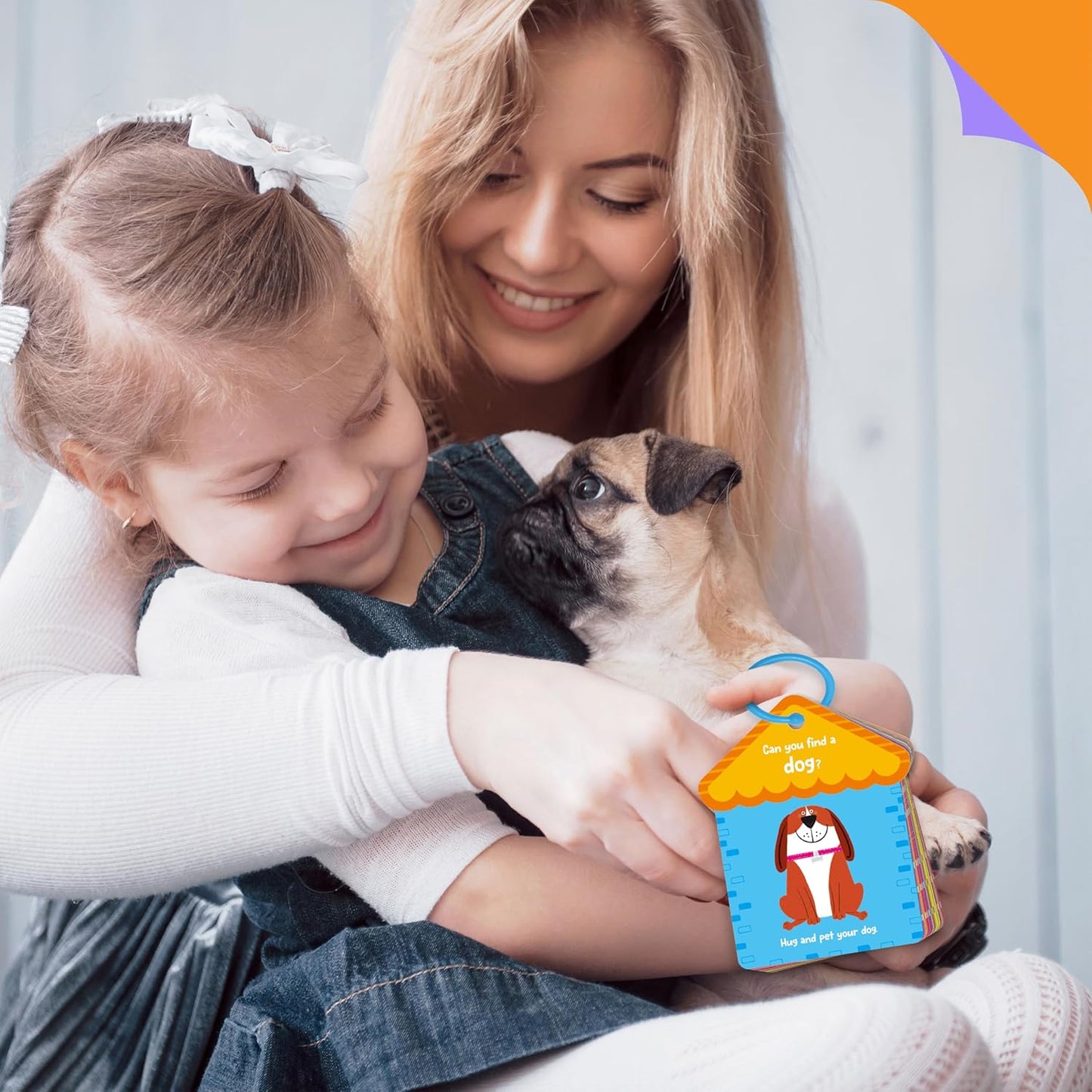30PCS Indoor Scavenger Hunt Cards, Double-Sided Card Toddler Activity Game for Homeschooling, Kids & Preschoolers, 1 Plastic Ring Included