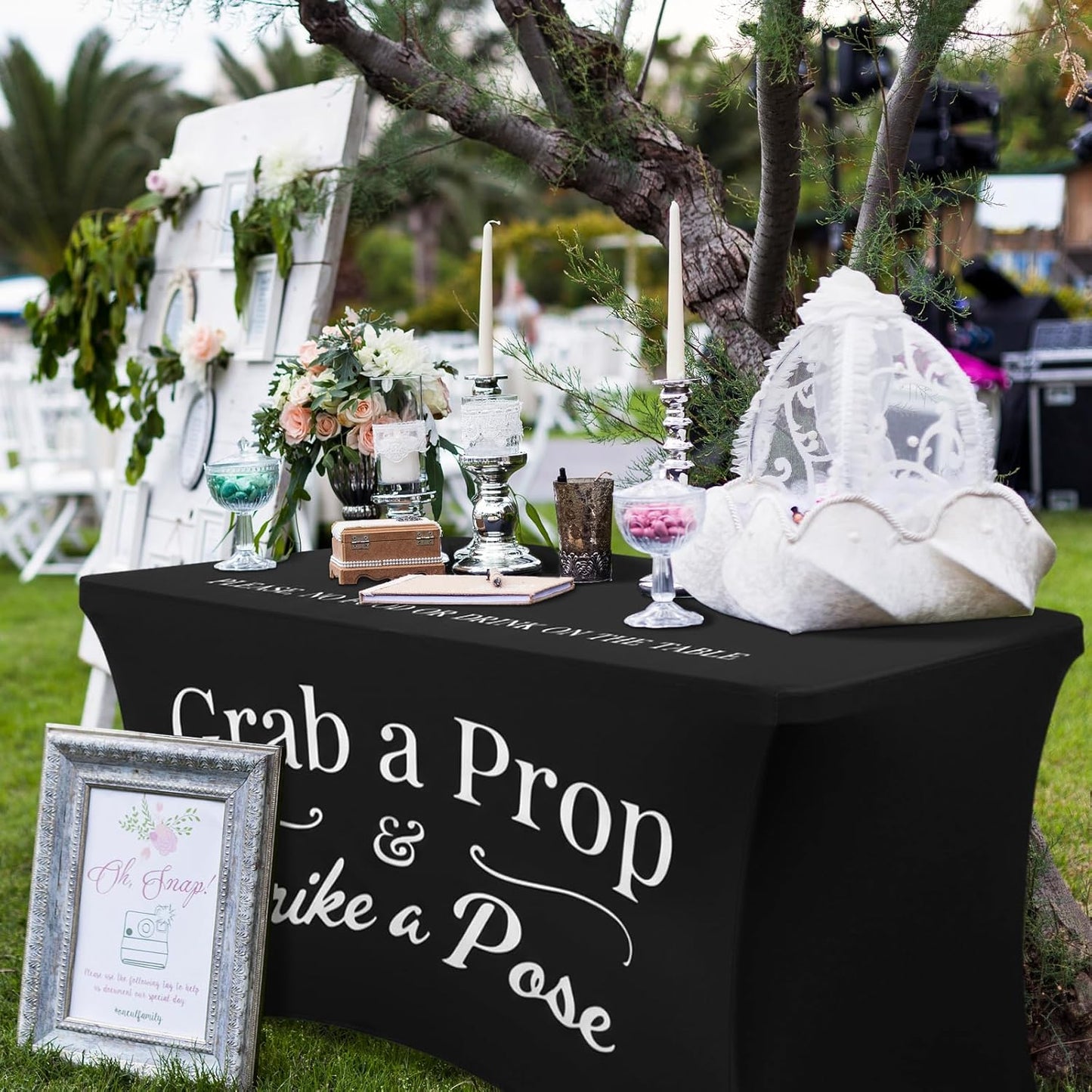 Gilprop Photo Booth Table Cloth Photo Booth Props Accessories Rectangle Tight Table Background for Indoor Outdoor Party Photography Decoration Graduation Wedding Birthday Bachelorette(Stylish,4ft)