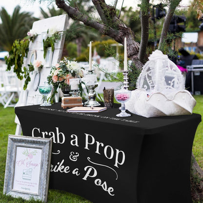 Gilprop Photo Booth Table Cloth Photo Booth Props Accessories Rectangle Tight Table Background for Indoor Outdoor Party Photography Decoration Graduation Wedding Birthday Bachelorette(Stylish,4ft)