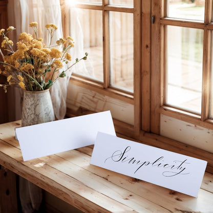 30 Pack Printable Name Tent Cards,3.5"x 11" Blank Folding Paper for Place Cards & Table Cards(White)