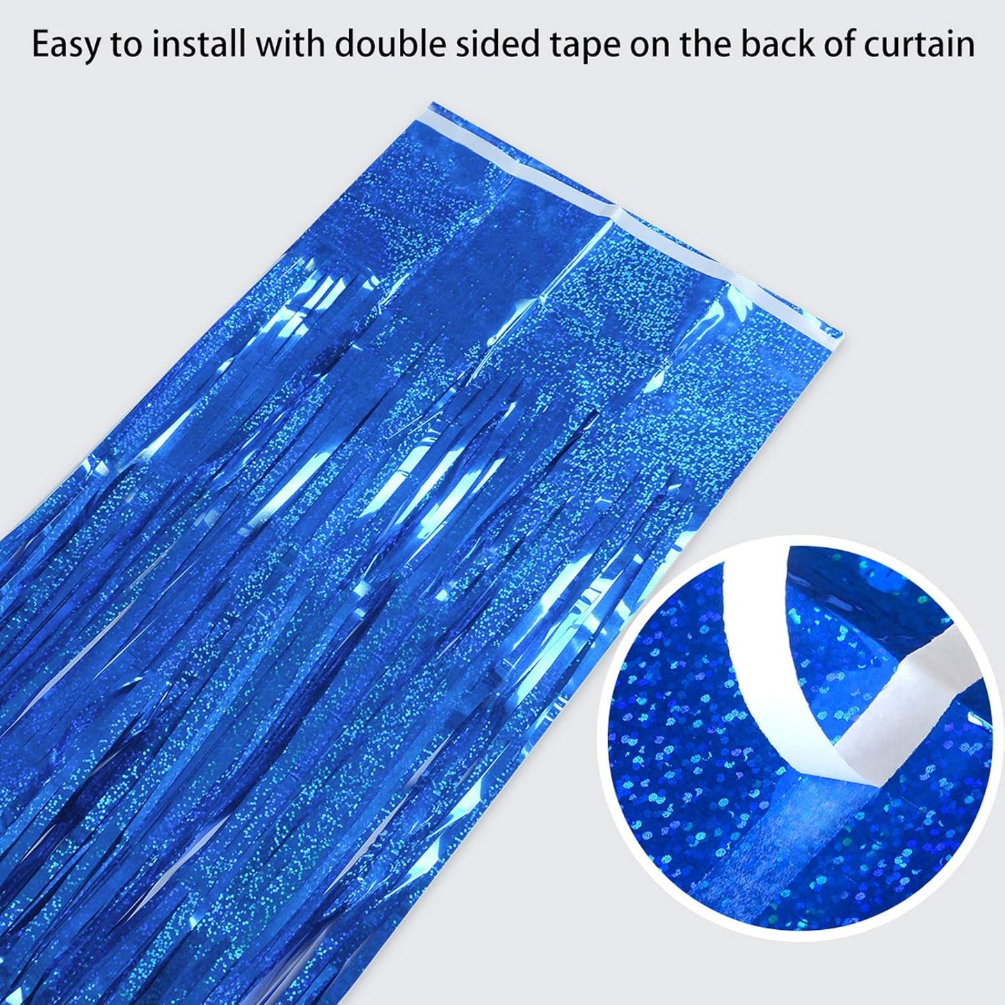 Melsan 2 Pack 3.2 ft x 8.2 ft Tinsel Foil Fringe Curtains Backdrop, Sparkle Metallic Foil Curtains for Party Photo Booth Props Decoration, Pinkish Purple