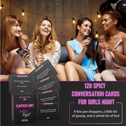 BETTER US Catch UP! Spicy Girls Night Card Game – Birthday & Bachelorette Gift | 18+ Conversation Starters for Women | Adult Games & Bachelorette Party