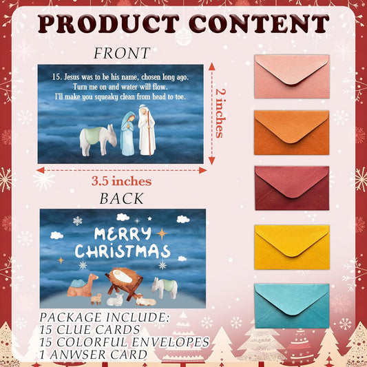 Christmas Scavenger Hunt Game, Xmas Games for Family Treasure Riddle Hunt Cards Game Activities, Winter Christmas Eve New Year Holiday Indoor Outdoor Party Games Supplies, Xmas Gifts for Adults, 03