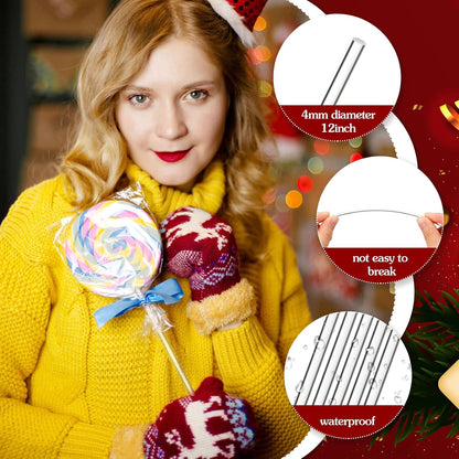 Zopeal 200 Pcs Acrylic Lollipop Sticks Clear Cake Pops Rods Cake Topper Candy Cupcake Treat Stick for Wedding Chocolate Cookie Dessert Handmade DIY Crafts Party Decor Gardening(6 x 0.12 Inches,Clear)