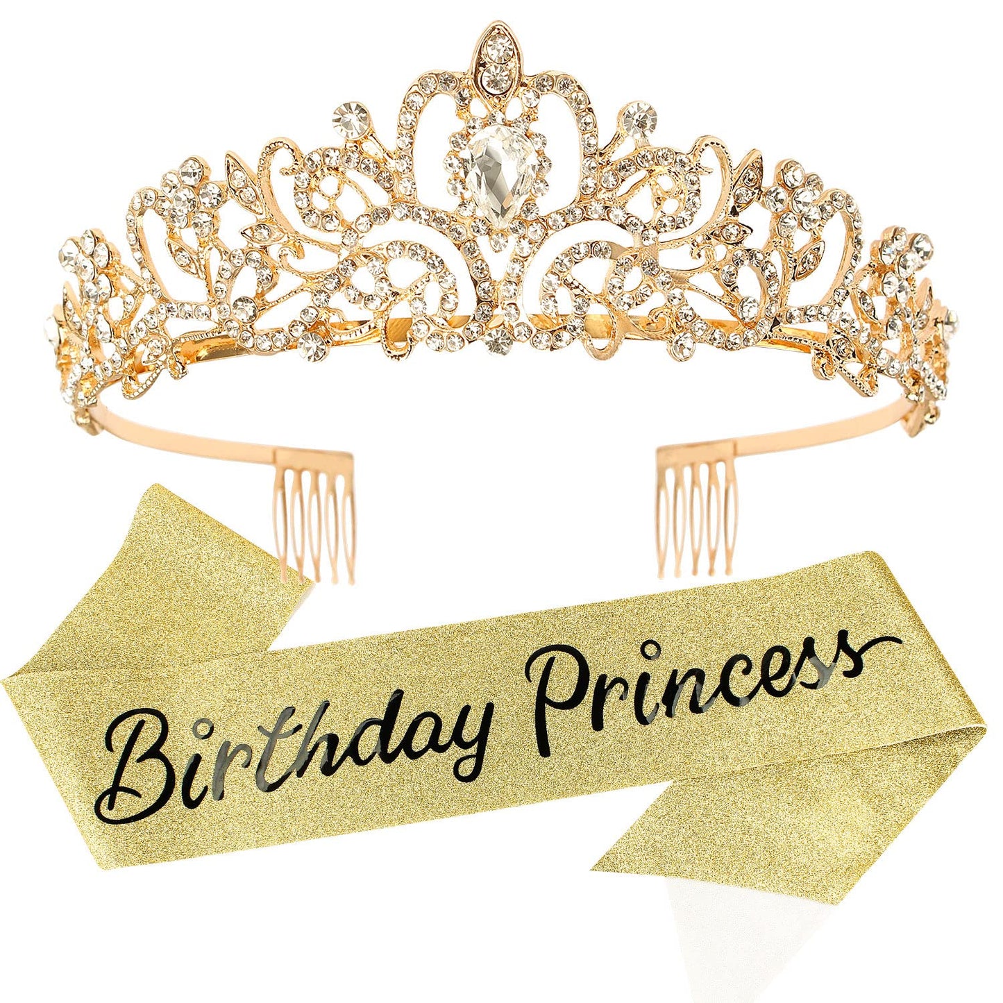 Princess Birthday Tiara - Happy Crown for Girls & Women, Decorative Accessory