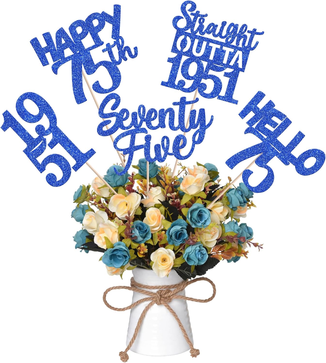 15 PCS 50th Birthday Centerpiece Sticks Fifty Happy 50th Straight Outta 1976 Table Flower Centerpieces Sticks Cheers to 50 Floral Decorations for 50th Birthday Party Centerpieces Supplies Black