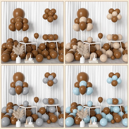 Amandir 153pcs White Sand Balloons Arch Garland Kit Different Sizes 18 12 10 5 Inch Cream Beige Sand White Latex Balloon for Birthday Boho Neutral Baby Shower Wedding Anniversary Party Decorations