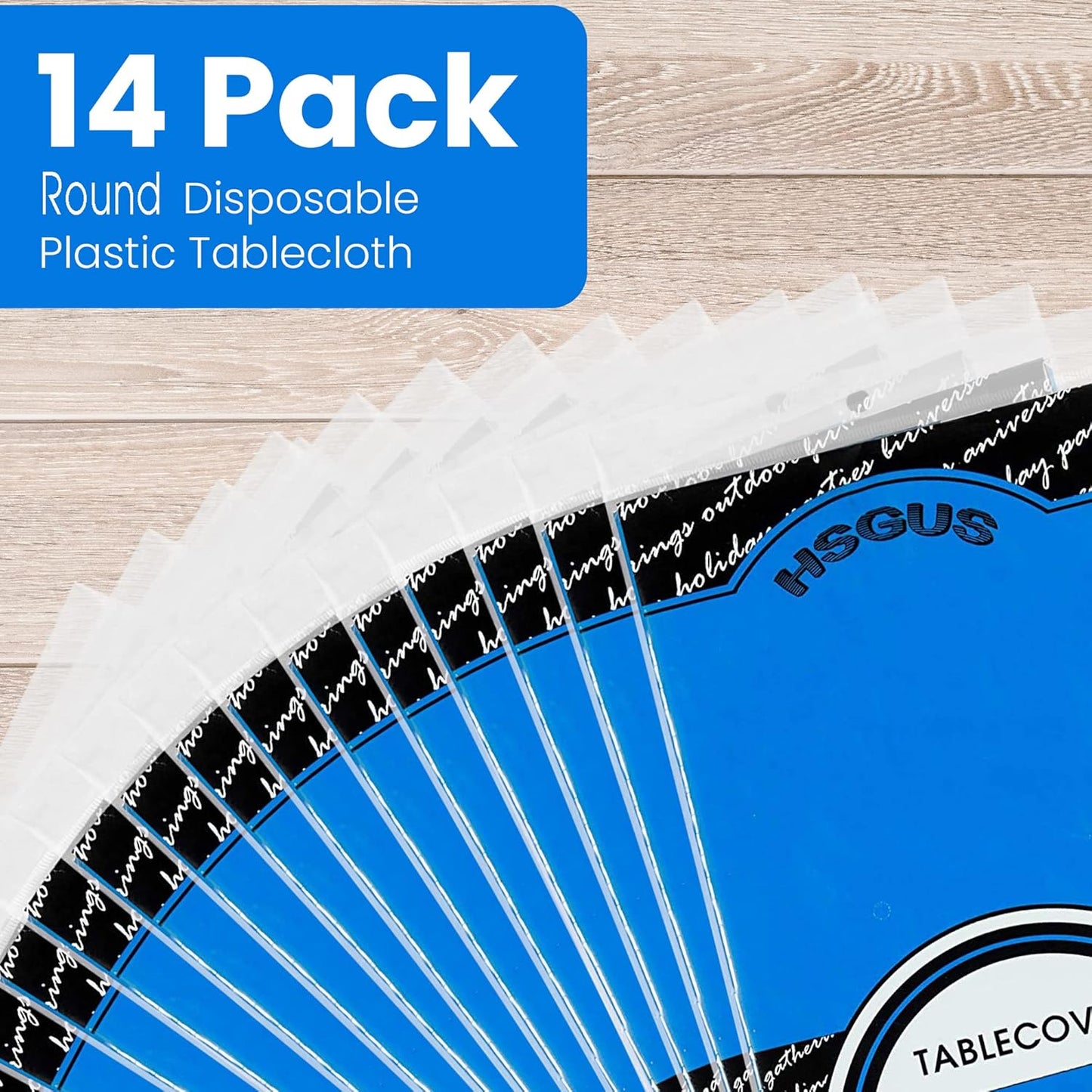 14 Pack Black 54 x 108 in. Rectangle Disposable Plastic Tablecloths - Smooth Decorative Covers for Parties, Weddings