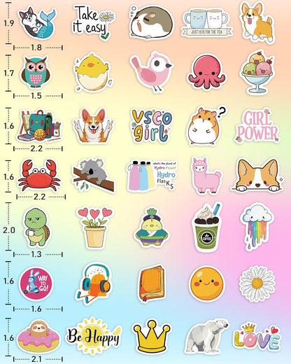 300 Pcs Stickers for Kids, Cute Water Bottle Vinyl Waterproof Laptop Stickers for Students Gifts School Supplies Classroom Teacher Prizes Stocking Stuffers Sticker Pack for Kids Girls Teens