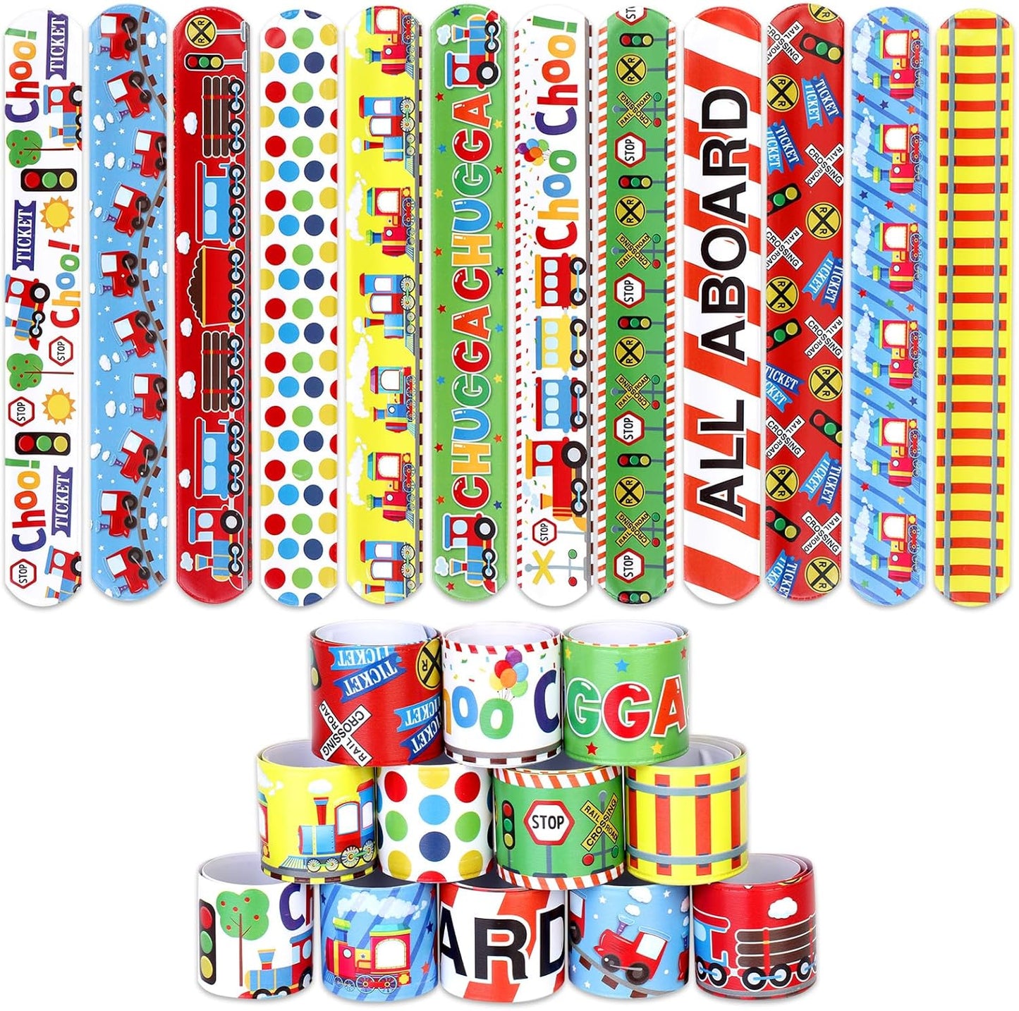 Serencatcher 48pcs Slap Bracelets Party Favors for Birthday Baby Shower Party Supplies Gifts