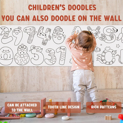 2PCS Children's Drawing Roll, Coloring Paper Roll for Kids Gift, 120 * 11.8 Inches DIY Painting Drawing Paper Roll, Sticky Drawing Paper Roll, Early Educational Toys for Kids (Animal World)