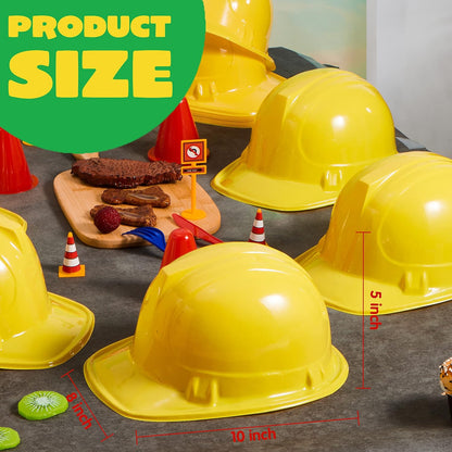 JOYIN 24 Pcs Toy Construction Hard Hats, Soft Plastic Yellow Kids Party Hat, Birthday for Construction Birthday Party, Children’s Engineer,Building Dress Up Hats, Theme Party Favors