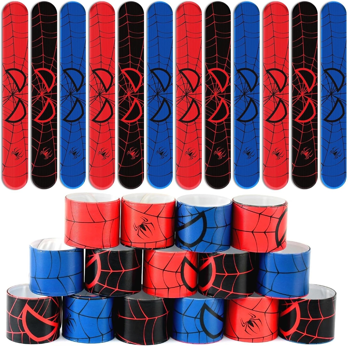 Cartoon Animation Slap Wristband, 24 Pack - Birthday Party Supplies, Cartoon Theme Bracelets Goodie Bag Fillers for Birthday & Theme Parties