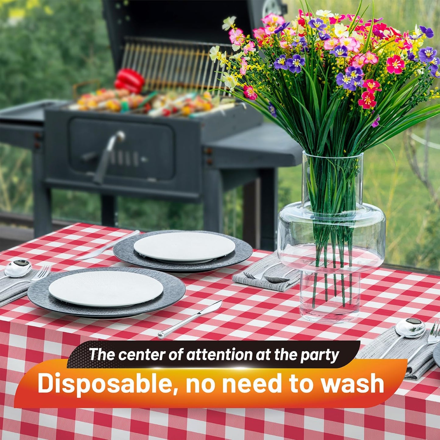 Plastic Table Cloth, 310 Ft X 54 in Disposable Tablecloth White Plastic Tablecloth with Any Cut Sliding Cutters Premium Table Cover Roll for Picnics, Parties, Birthdays, Weddings