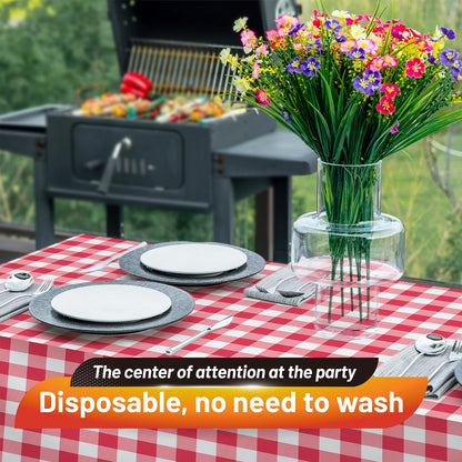 Plastic Table Cloth, 310 Ft X 54 in Disposable Tablecloth White Plastic Tablecloth with Any Cut Sliding Cutters Premium Table Cover Roll for Picnics, Parties, Birthdays, Weddings