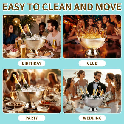 12L Premium Large Size Ice Bucket, Stainless Steel Champagne Bucket for Parties with Great Performance and Sleek Design