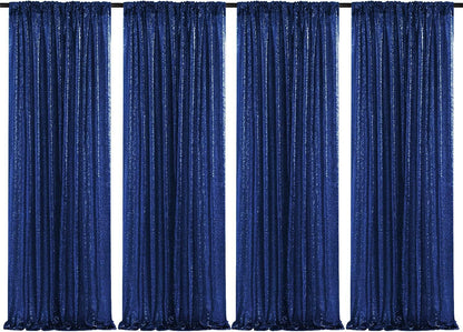 Poise3EHome Black Sequin Backdrop Curtains, 2 Panels 2FTx8FT Glitter Photo Booth Backdrop for Halloween Birthday Bachelorette Wednesday Twilight Party Decorations