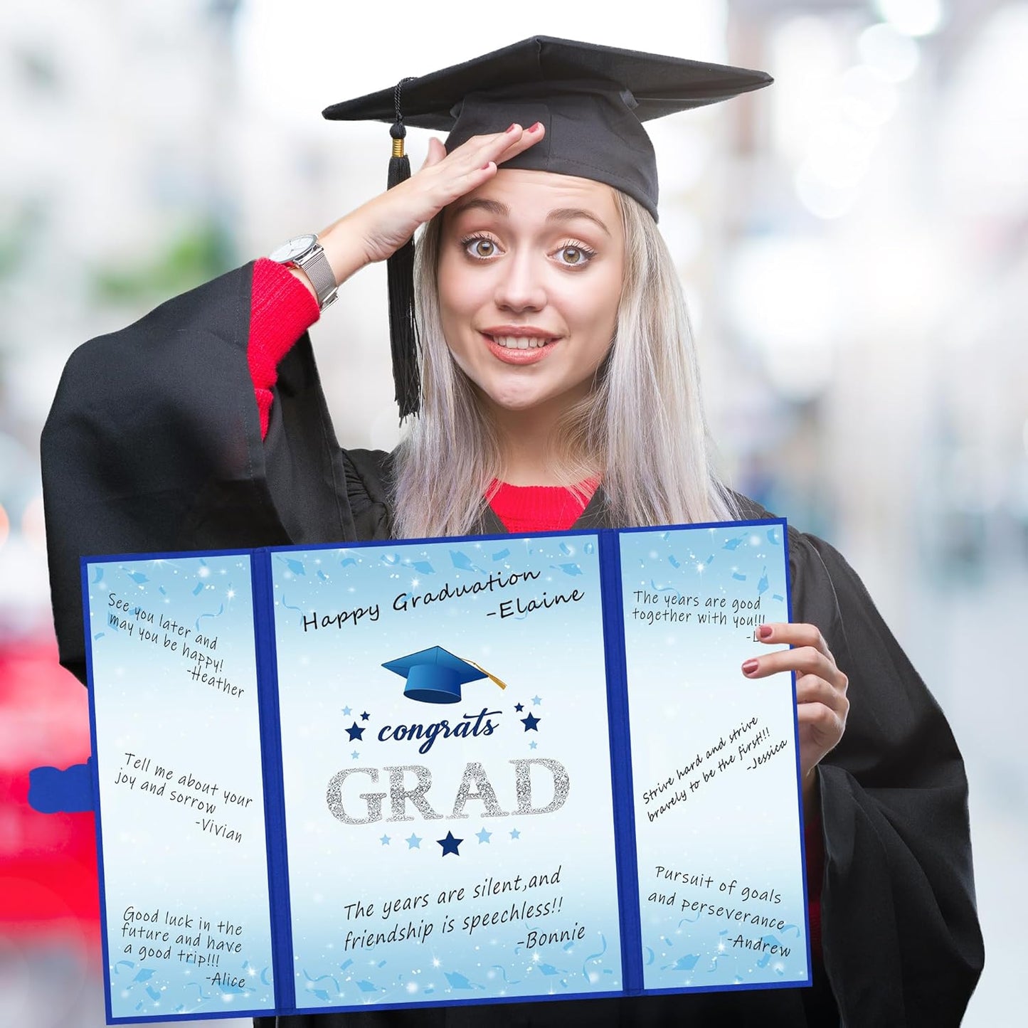 Vlipoeasn 2026 Graduation Guest Book Alternative, Black Gold Class of 2026 Graduation Party Decorations, Graduation Signature Book for 2026 College High School, Unique Graduation Gifts for Friends