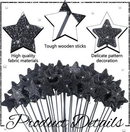 Suzile 60 Pcs Golden Star Floral Pick 8'' Star Centerpiece Table Decor Gold Glitter Craft Stick Sparkly Foam Stem for Floral Arrangement Wreath Wedding Bridal Baby Shower Birthday Stars Arrangement
