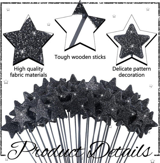 Suzile 60 Pcs Golden Star Floral Pick 8'' Star Centerpiece Table Decor Gold Glitter Craft Stick Sparkly Foam Stem for Floral Arrangement Wreath Wedding Bridal Baby Shower Birthday Stars Arrangement