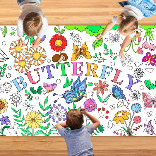 Farm Animal Party Giant Coloring Poster, 72 x 30 Inches Large Coloring Tablecloth Animals Drawing Roll Paper for Kids Farm Animals Themed Activity Wall Home Classroom Party Suppiles