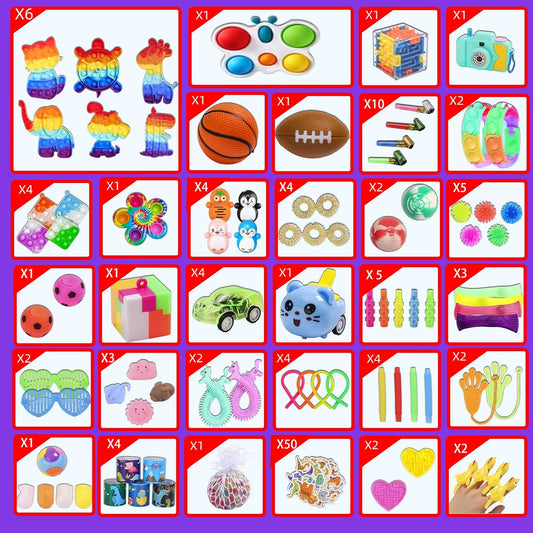 BILLFULL 1000 Pcs Party Favors for Kids, Fidget Toys Bulk, Birthday Gift Toys, Fidgets Stocking Stuffers, Treasure Box Party, Goodie Bag Carnival Prizes, Pinata Filler Stuffers Classroom