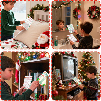 Christmas Treasure Hunt for Older Kids,Santa Holiday Scavenger Treasure Gift Hunt Games Crack the Code Puzzle for Christmas Morning Eve Gift