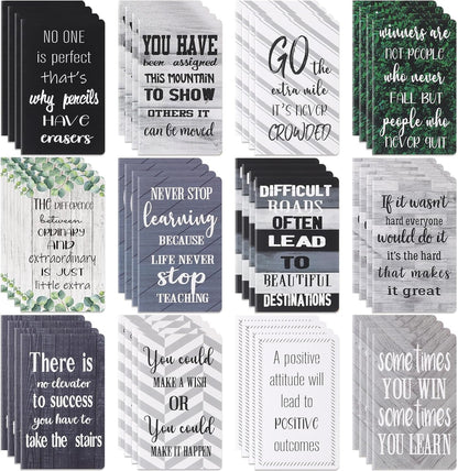 Outus 24 Pieces Mini Inspirational Notepads Motivational Small Pocket Journal Notebook Inspiring Note Pads Gift for School Office Travel Coworkers Supplies, 12 Styles (Simple Style)
