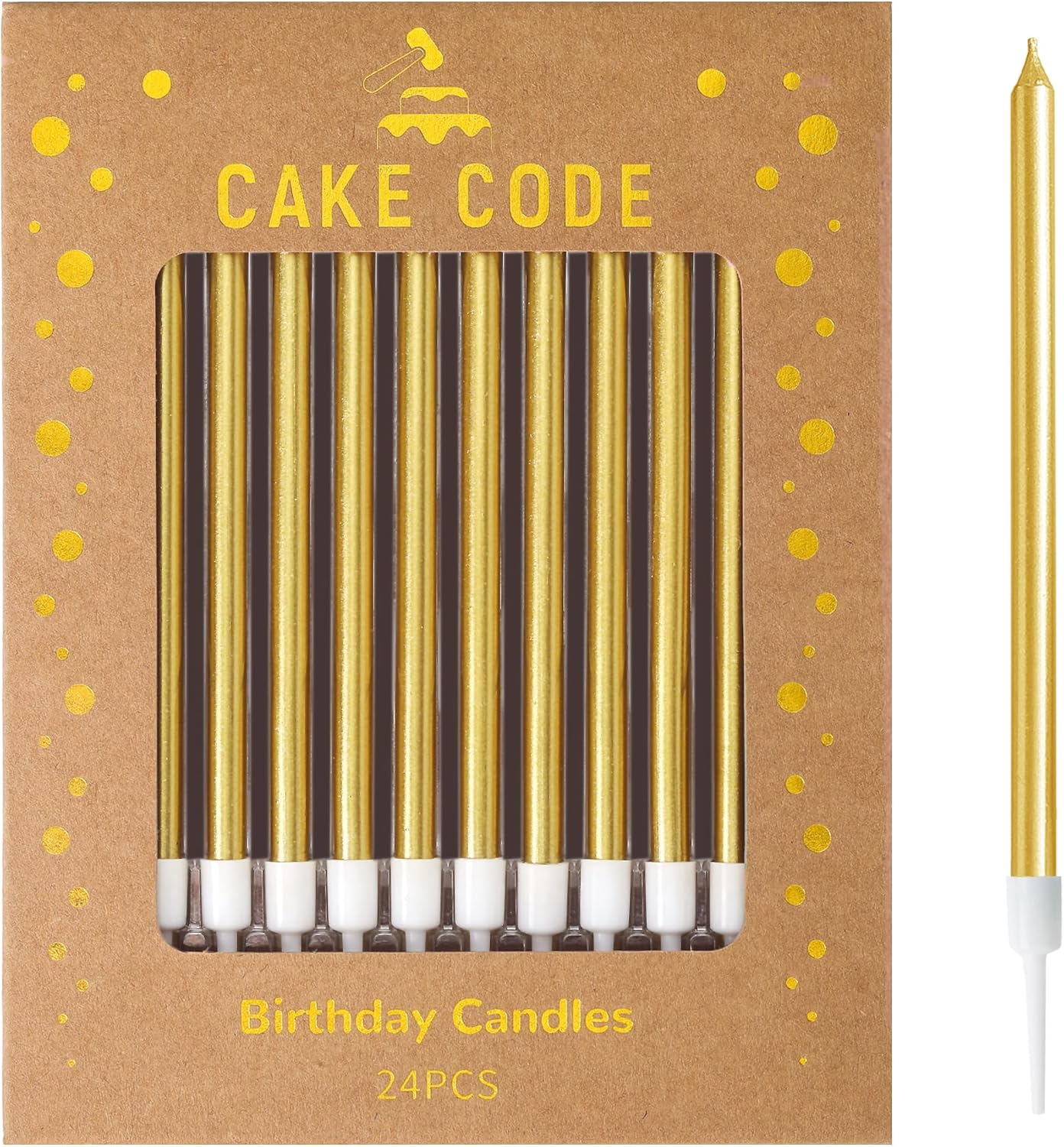 Pink Gold Long Thin Birthday Candles, Cake Candles, Birthday Parties, Wedding Decorations, Party Candles