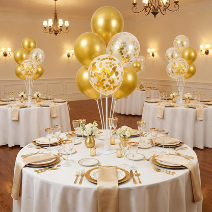 Balloon Stand Kit For Table - 10 Sets Balloon Sticks with Base For Birthday Graduation Party Decorations