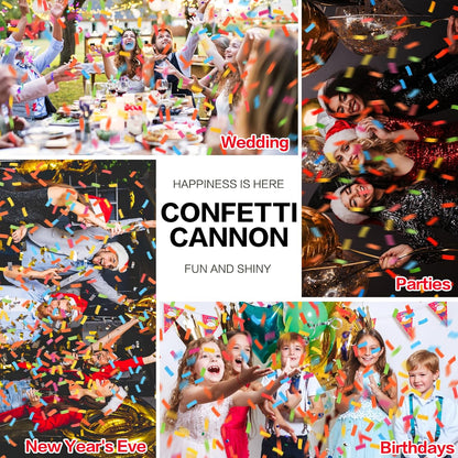 12 Pack Red Biodegradable Confetti Cannon-Confetti Poppers for Wedding, Graduation, Birthday, New Year's Eve Celebration Valentines Day Wedding Engagement Anniversary Bridal Shower Party Supplies