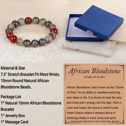 LPBeads Handmade Natural Gemstone Stretch Elastic Bracelet Healing Crystal Round Stone Beads Jewelry Gifts for Women Men