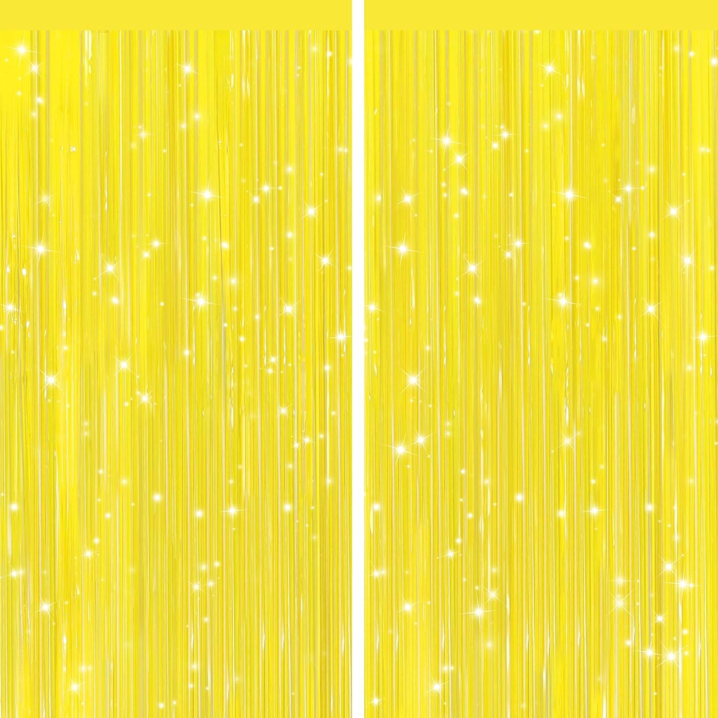 GCB 2Pack Black Metallic Tinsel Foil Fringe Curtains, Black Foil Curtain Backdrop, Photo Booth Props for Birthday Wedding Baby Shower Bachelorette Xmas Celebration Party Decorations Door Streamers