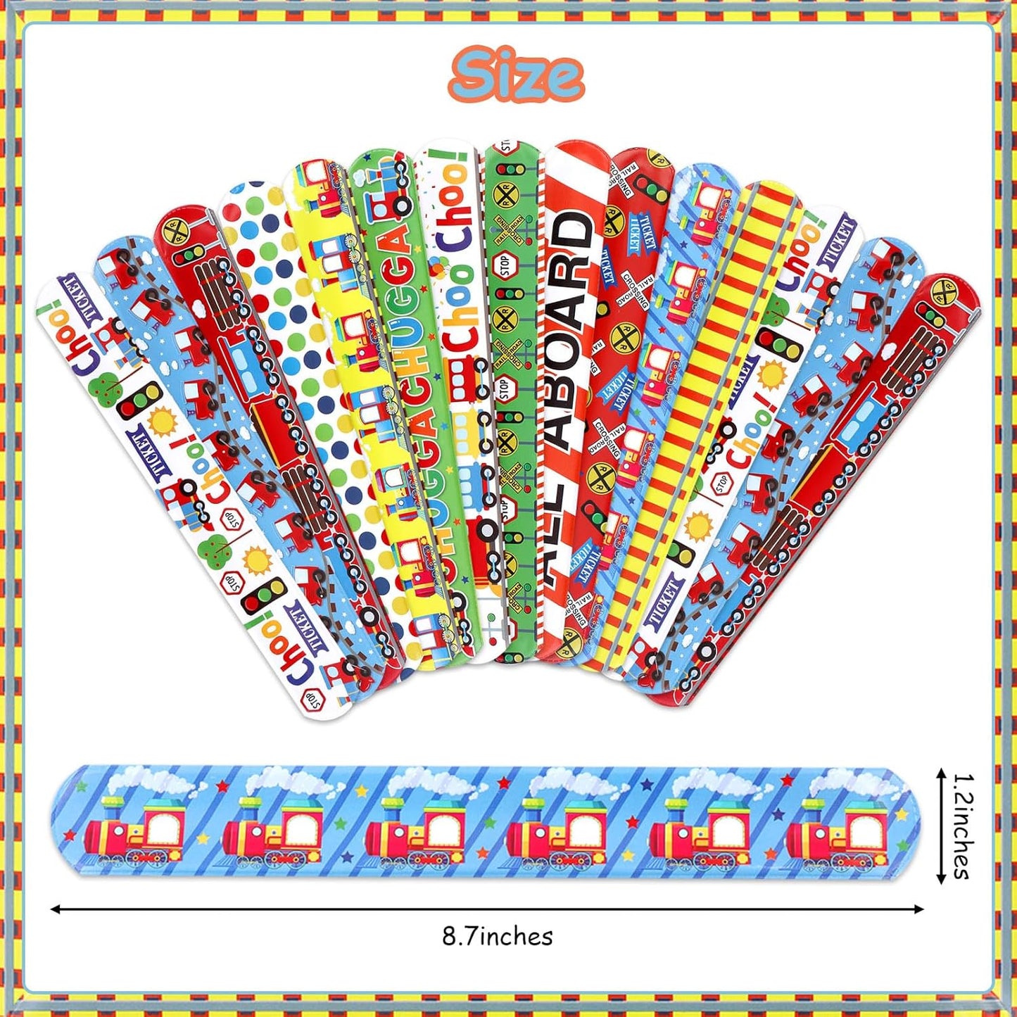Serencatcher 48pcs Slap Bracelets Party Favors for Birthday Baby Shower Party Supplies Gifts
