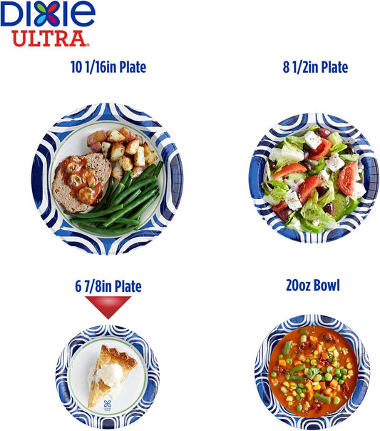 Dixie Ultra, Large Paper Plates, 10 Inch, 172 Count (4 packs of 43 plates), 3X Stronger*, Heavy Duty, Microwave-Safe, Soak-Proof, Cut Resistant, Disposable Plates For Heavy, Messy Meals