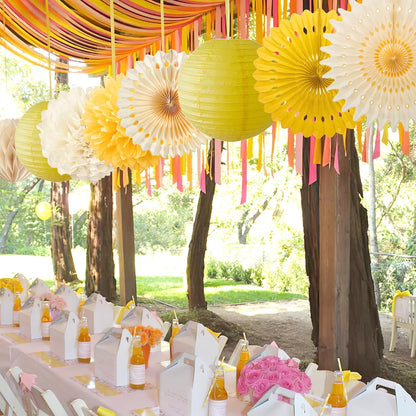 Tissue Paper Pom Poms - 23 PCS Dusty Blue Paper Flowers Pom Pom Kit Circle Dot Party Banner Hanging Swirl Party Decorations for Wedding Birthday Baby Shower Bridal Shower Tea Party