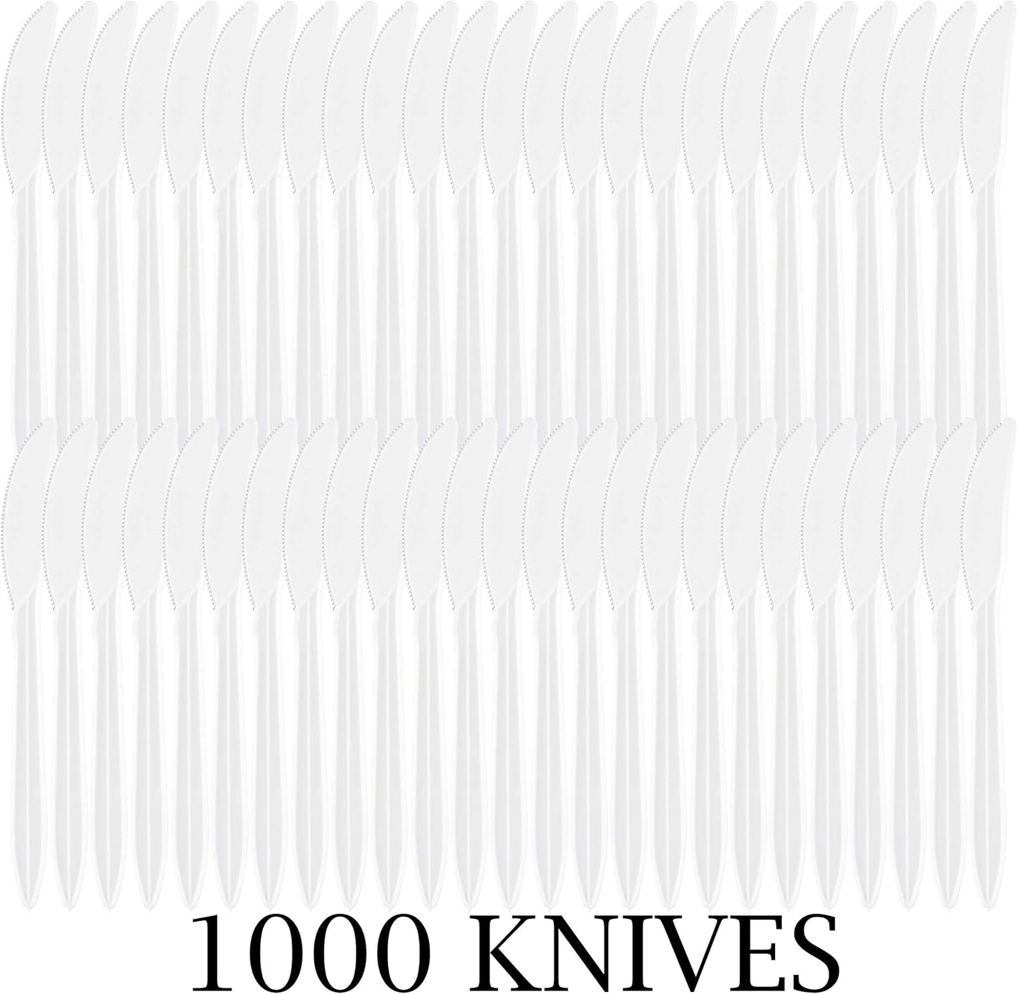 Plasticpro Cutlery Plastic Combo Sets Medium Weight Disposable Silverware White (1000 Count)