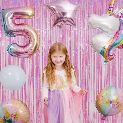Happy Mothers Day Decorations Melsan 3 Pack 3.2 x 8.2 ft Pinkish Purple Tinsel Fringe Curtain Backdrop, Sparkling Metallic Party Decorations for Girls Birthday, Bachelorette, Wedding, Photo Booth