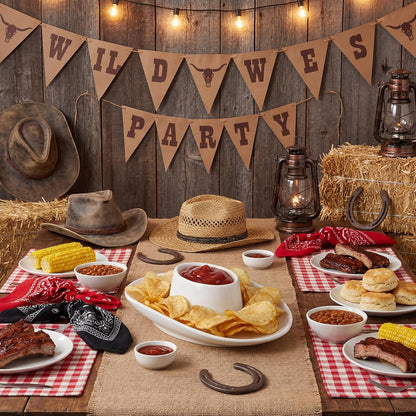 Cowboy Hat Chip and Dip Bowl Small Ceramic Chips and Salsa Serving Dish 2 Ways Serve 9 x 6 x 2.6'' for Salsa Fries Veggies Fruit Minimalist Decoration Mother's Day Hostess Housewarming Gift