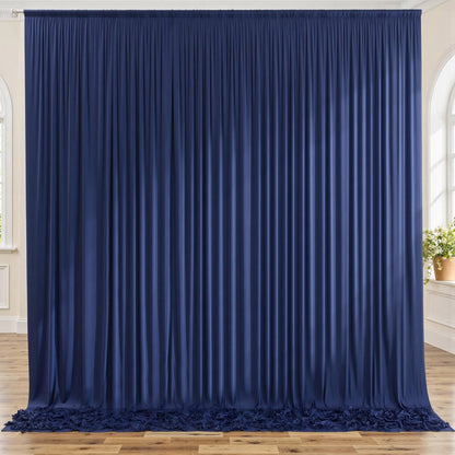 10ftx10ft Black Backdrop Curtains for Weddings Parties, Wrinkle Free 2 Panels Silky Polyester Photo Backdrop Drapes Back Drop Cloth Drapery for Birthday Mother'sDay Photography Background