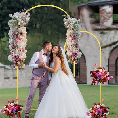 Metal Arch Backdrop Stand Wedding Arch frame Set of 2 (7.2FT,6FT) Gold Balloon Backdrop Arch Stand for Wedding Ceremony Birthday Party Baby Shower Graduation Ceremony Decoration